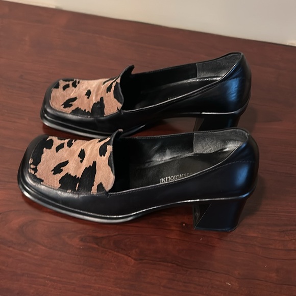 Leather Block Heels with Camel Suede Print! - Picture 3 of 10